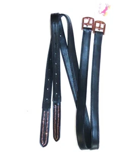 FSS ORO ROSA CRISTAL BLING Núcleo de Nailon NAPPA Cuero Silla de Caballo Cueros NUEVO - Imagen 1 de 1