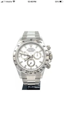 Authentic Classic Rolex Daytona White On White 116520  Stainless Steel 40mm Box - Image 1 of 4