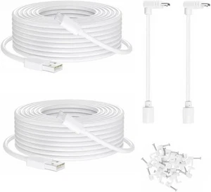 [2-Pack] 30ft Micro USB Camera Extension Cable for Wyze & Other Cameras - Afbeelding 1 van 7