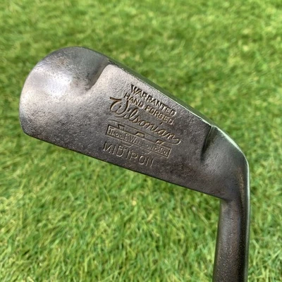 Antique Wilsonian Thos E Wilson & Co Mid Iron Hickory Shaft RH 36.5" D2 48* 1910 - Image 1 of 4