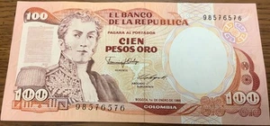 Colombia 100 Pesos Oro 1986 P. 426b.2 High Grade - Picture 1 of 2