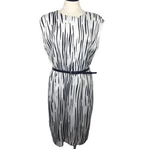 Anne Klein Zebra Stripe Sleeveless Dress Women Sz 8 - Picture 1 of 7