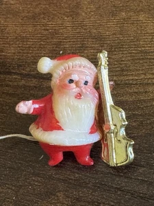 Vintage Cello spielen, 1" Blasform Weihnachtsmann Kunststoff Weihnachtsschmuck - Bild 1 von 4