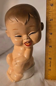 Vtg Baby Boy Composition Bobble Head Noddler Figurine CDGC Japan 1950s - Bild 1 von 13