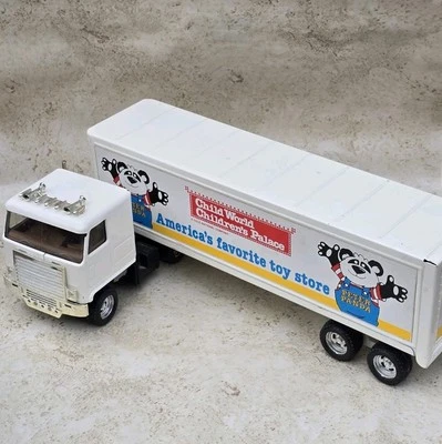 1990 Ertl Child World Children's Palace Semi Truck Trailer Chevy Titan Steel Toy - Image 1 of 4