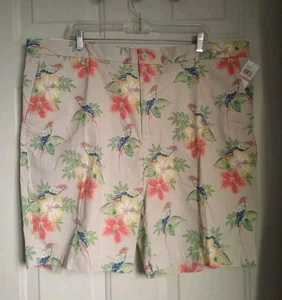 IZOD MEN'S PARROT AND FLOWER CLASIC FIT CHINO SHORTS, SIZE 42 X 9.5 - Picture 1 of 3