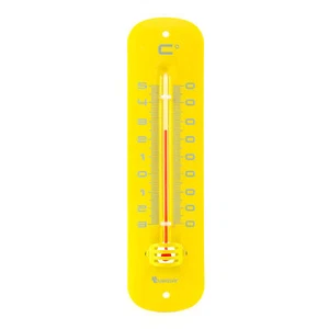 19cm Außenthermometer Metall Retro-Still gelb Innen Garten Thermometer Analog - Bild 1 von 4