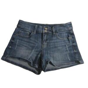 VS Victoria's Secret Hipster Medium Distressed Washed Women Blue Jean Shorts 4