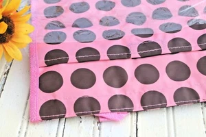 Girly Pink with Brown Dots Satchel Tote Bag, 2.5” tall, 11.5” wide NEW - Picture 1 of 6