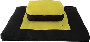 Amarillo Negro Zabuton Zafu, Yoga Meditación Cojines Relajación, Sentado, Asientos - Imagen 1 de 2