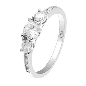 Anastasia Engagement Ring Sterling Silver 3 Stone Wedding Ginger Lyne Collection - Picture 1 of 6