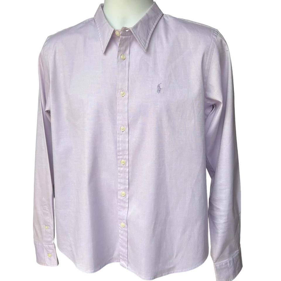 Camisa Deportiva Ralph Lauren Para Hombre XL Lavanda Calce Ajustado Elastizada Oxford Con Botones Foto 1 de 4