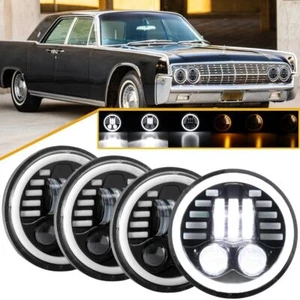 4PCS 5.75" 5-3/4" LED Headlight Hi/Lo DRL For Lincoln Continental 1962-1979 - Picture 1 of 12