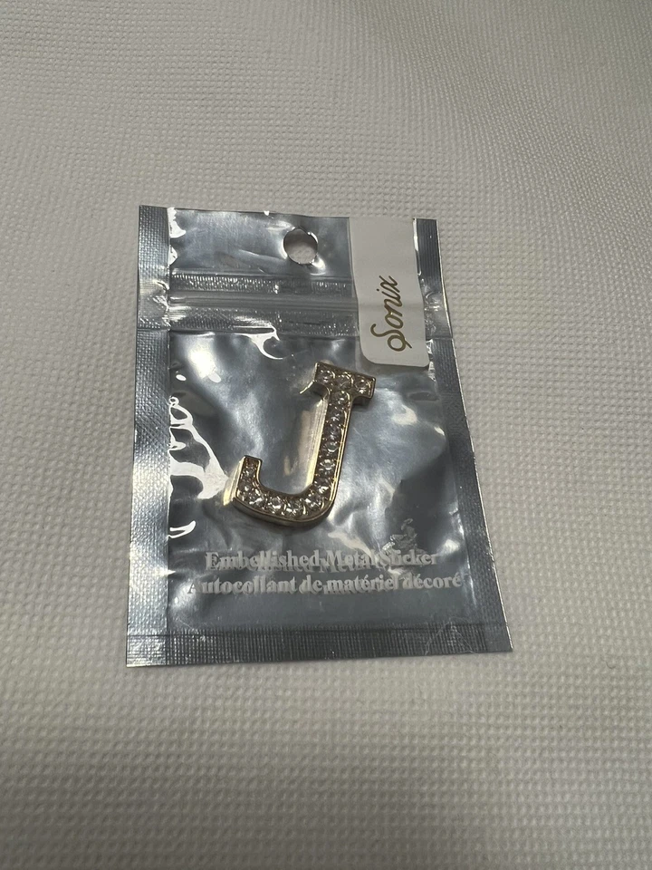 Sonix кристалл украшенный металлические буквы алфавита наклейка-прозрачный (J) - Изображение 1 из 1