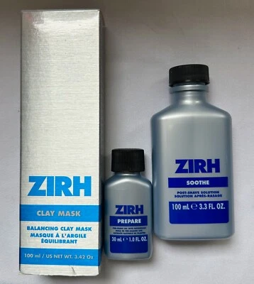 Máscara de arcilla y preafeitado solución post-afeitado ZIRH Soothe nueva sin caja 3 piezas BONO Foto 1 de 4