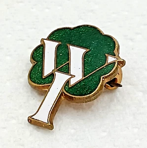 Womens Institute Enamel Badge WI Tree Green White Vintage 24mm - Picture 1 of 2