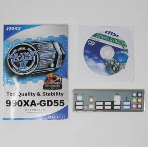 MSI 990XA-GD55 MS-7640 Ver:4.0 - SET Instrukcja obsługi ATX IO Shield Driver CD (#4576) - Zdjęcie 1 z 1