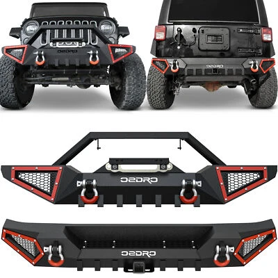 OEDRO Front / Rear Bumper for 2007-2018 Jeep Wrangler JK Unlimited w/D-Rings - Image 1 of 4