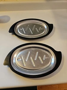 TWO 2 Nordic Wear Steak Sizzler Fajita Plates Platter No 310 - Picture 1 of 2