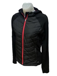 GAP FIT Black Quilted Athletic Hooded Jacket MEDIUM - Picture 1 of 4