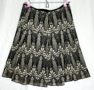 Falda Scott McClintock Lentejuelas Negra y Bronceada Diseñador Años 90, Forrada Talla 12, ¡brillante! - Imagen 1 de 8