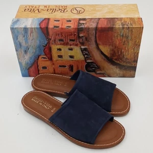 Bella Vita Women's 5.5M Ros-Italy Suede Slide Sandals Navy Blue - Picture 1 of 7