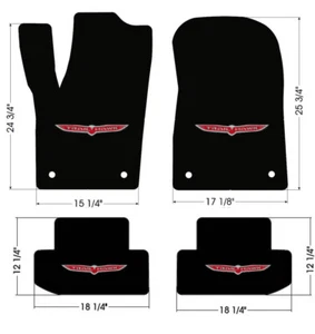 New 2016-2021 Jeep Grand Cherokee Carpet Floor Mats Black Trail Track Hawk Logo - Picture 1 of 16