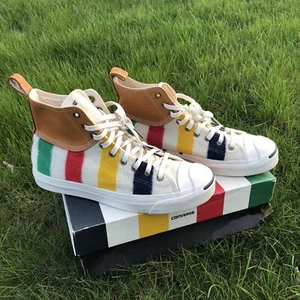 Converse Jack Purcell x Hudson’s Bay High Top Leather/Wool Duck Boots M 9 W 10.5 - Picture 1 of 15