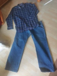 Blue Jeans & superweiches, blaues Freizeithemd im Set | 4XL | beides in Größe 4X - Bild 1 von 7