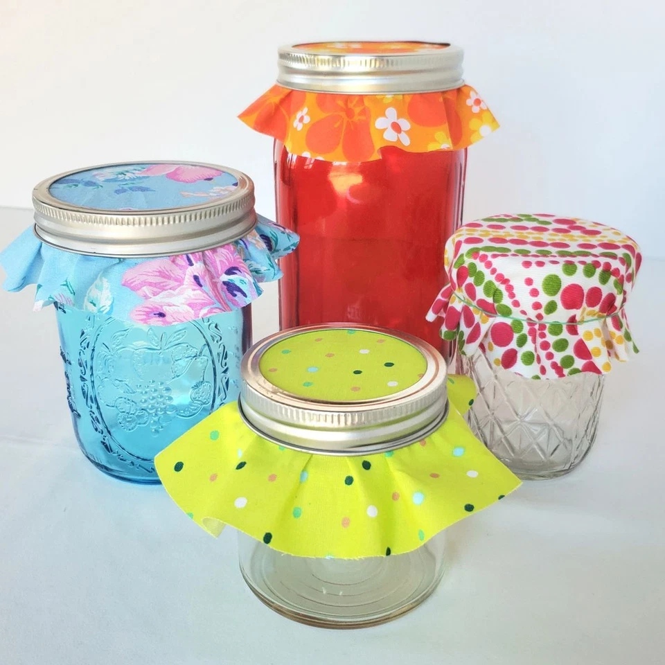 Bright Jar Topper Sets - Dozen (12) Fabric Circles - Image 1 of 4