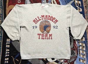 Vintage 1992 All Madden Team Football Sweatshirt Mens XL NFL John Madden Gray - Picture 1 of 14