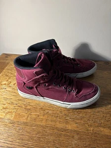Men Supra "Vaider" burgundy lace up canvas sneakers size 8 - Picture 1 of 9