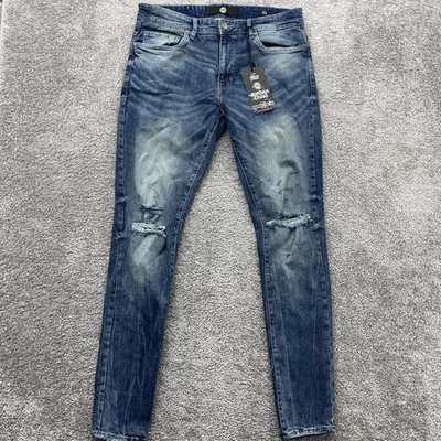 Pantalones de mezclilla Jordan Craig 34x34 Ross ajustados desgastados elásticos JR1020 Foto 1 de 4