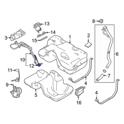 For Land Rover Range Rover Evoque 12-17 Fuel Sender and Hanger Assembly Land Foto 1 de 2