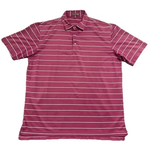 Peter Millar Summer Comfort Polo Shirt Mens 2XL Pink White Short Sleeve Golf - Picture 1 of 3