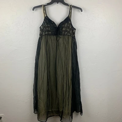 De Colección Años 60 Radcliffe Pegnoir Conjunto Mujer Grande Negro Encaje Vestido Bata Encaje Forrado  Foto 1 de 4