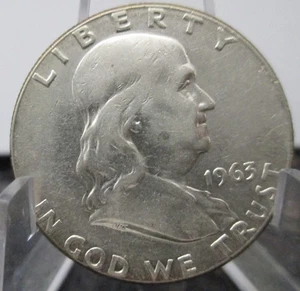 1963 Franklin Half Dollar 90% Silver 50c Coin - Picture 1 of 6