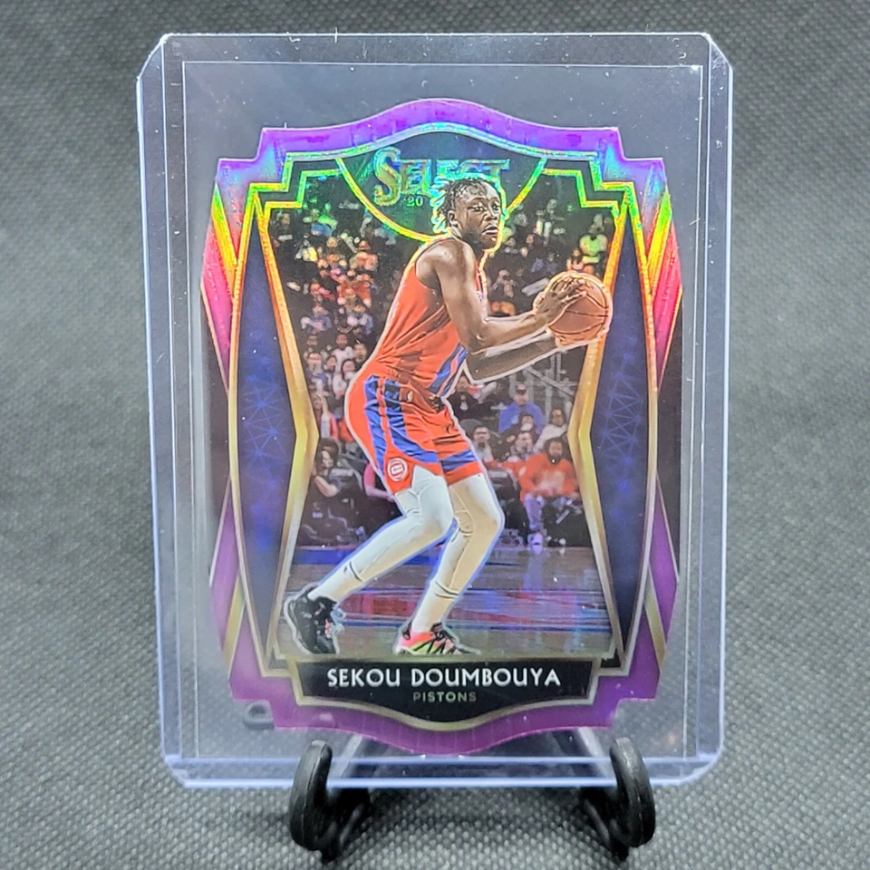 2020-21 Select SEKOU DOUMBOUYA 107 PREMIER PURPLE PRIZM DieCut SP #04/99 Pistons - Image 1 of 4