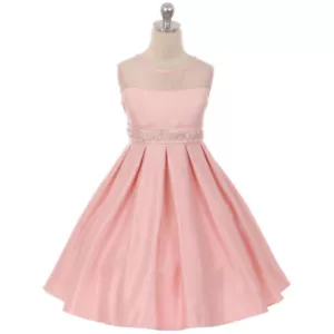 BLUSH Size 16 See-Thru Neck Flower Girl Dress Bridesmaid Recital Birthday Party - Picture 1 of 3