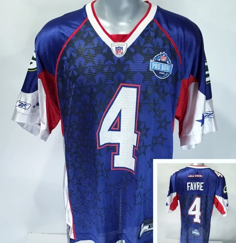 Brett Favre Pro Bowl 2008 Green Bay Packers #4 Reebok M Medium Mens Jersey Blue Cover