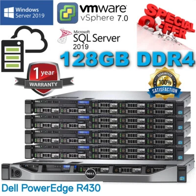 Dell PowerEdge R430 E5-2683v4 2.10Ghz 16-Core 128GB RAM H330 8x300GB SAS 10K 2.5 - Image 1 of 4