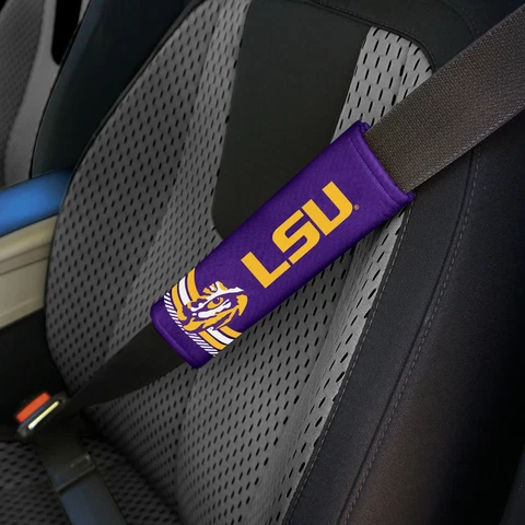 LSU Tigers Set of 2 Rally Design Premium Seat Belt Shoulder Pad Covers Cover