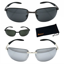 Rennec Sonnenbrille Herren Sport Oval Metall Rahmen UV400 Federschaniere R1