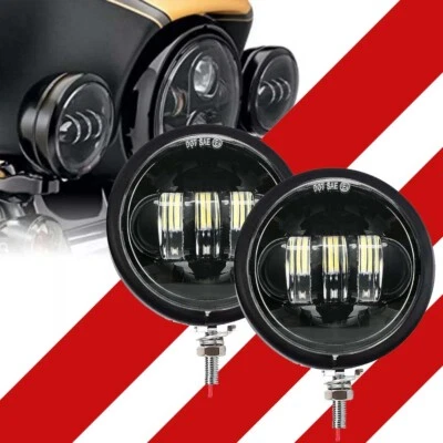 Luces antiniebla auxiliares LED de 4,5" con cubo de carcasa para Harley Touring Electra Glide Foto 1 de 4