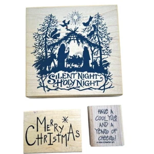 Stamp Lot Christmas 3 piece Stamping Scrapbooking and Cards PSX Stampin Up - Picture 1 of 6
