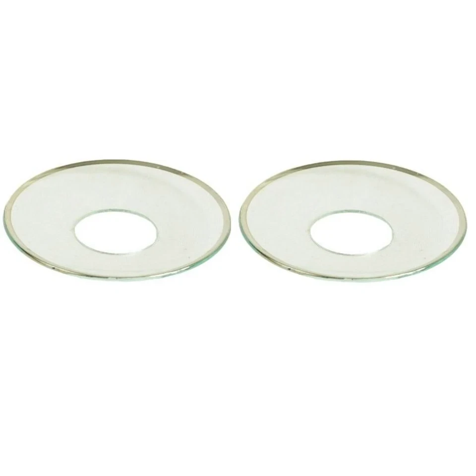 Wax Catcher Bobeche - Vidrio transparente con borde plateado Foto 1 de 1