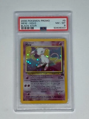 2000 Pokemon WOTC Black Star Promo Rare Mew #9 Holo - PSA 8 - Beautiful! - Image 1 of 2