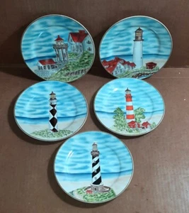 Plates Salad Lighthouse 7.5" Royal Norfolk Collectors x5 - Picture 1 of 4