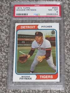 1974 Topps Baseball #555 Woodie Fryman Detroit Tigers PSA 8 NM-MT NQ 555 - Picture 1 of 2