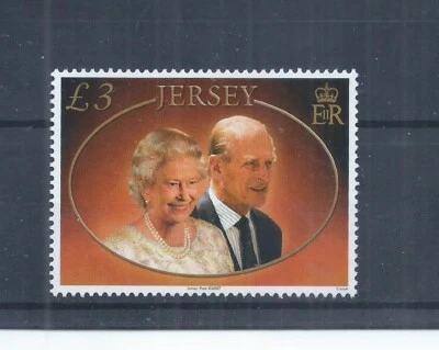 Jersey stamps. 2007 £3 Royal Diamond Wedding Anniversary MNH SG 1349 (AJ735) - Image 1 of 2